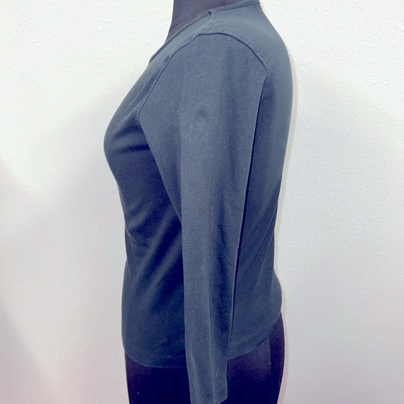 Women’s 3/4 sleeve black Santa Baby sequined beaded shirt sz L - Picture 3 of 7